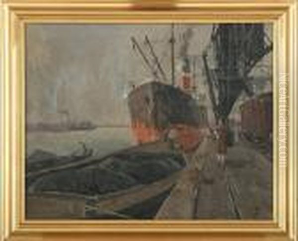 Harbour With Figures - view 1