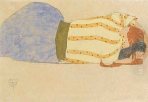 Liegendes Madchen by Egon Schiele