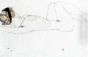 Liegender weiblicher Akt 2 by Egon Schiele