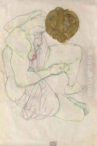 Sitzender Frauenakt by Egon Schiele
