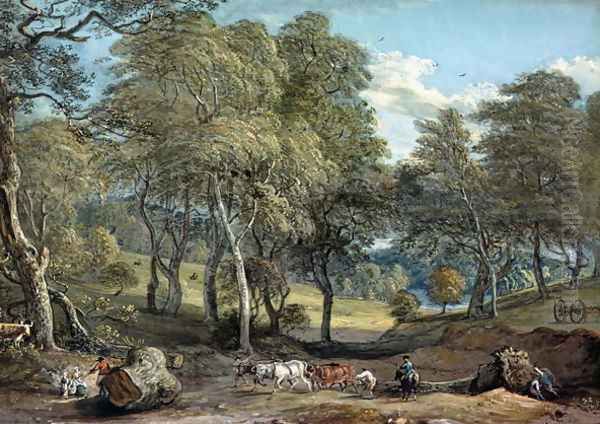 Windsor Forest with Oxen Drawing Timber, 1798 - view 1