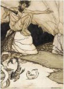 The Piper And The Fishes (a Story From Herodotos) by Arthur Rackham