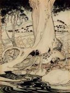 The Questing Beast From 'the Romance Of King Arthur' By Williampollard by Arthur Rackham