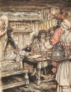 'goand See One Of The Coffee-houses, Westminister" by Arthur Rackham