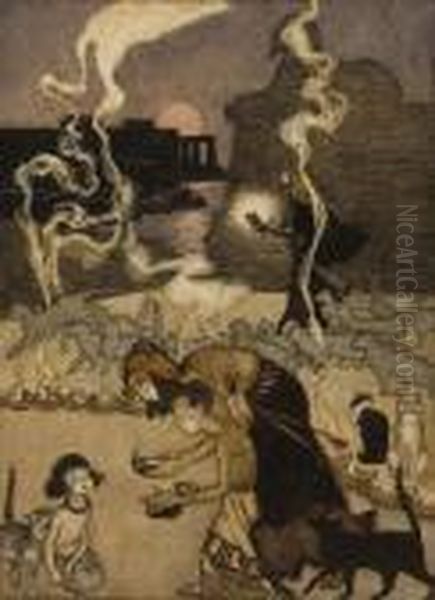 All Through Egypt Every Man Burns A Lamp, Story Illustration - view 1