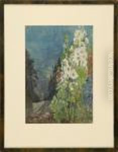 Hollyhocks by Arthur Rackham
