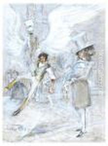 Arrival Of The Winged Messenger. by Arthur Rackham