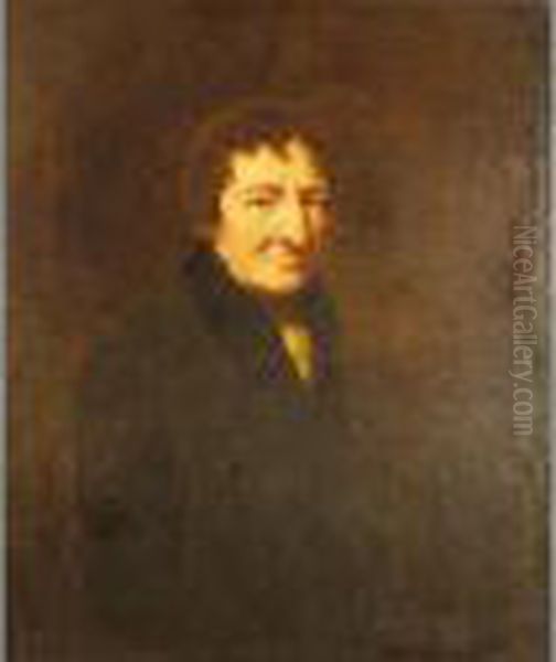 Portrait Of A Gentleman Wearing A Brown Coat With Black Collar - view 1