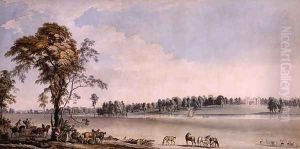 North West View of Wakefield Lodge in Whittlebury Forest, Northamptonshire, 1767 by Paul Sandby