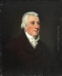 Robert Maitland 
Head And Shoulders, Wearing A Brown Coat And A White Stock