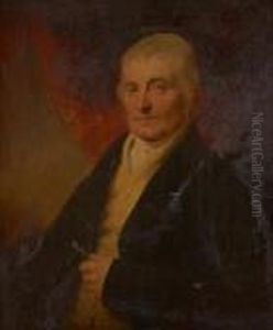 Half Length Portrait Of A Gentleman In Ayellow Waistcoat by Sir Henry Raeburn