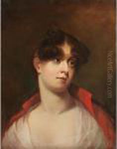 Portrait Of A Lady In A Red Cloak by Sir Henry Raeburn