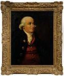 Gentleman Wearing Wig, Red Vest And Black Jacket by Sir Henry Raeburn