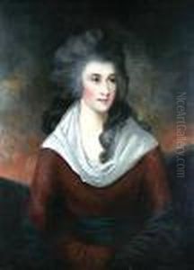 A Portrait Of A Lady Wearing A Dark Dress With White Collar