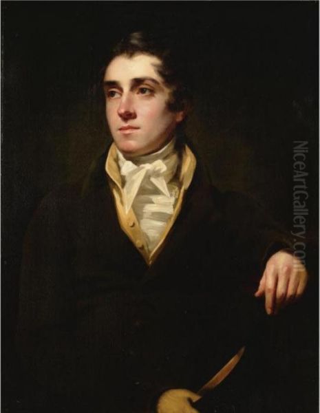 Portrait Of A Gentleman, Seated, Half-length, Wearing A Green Coat And Holding A Hat - view 1