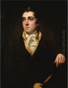 Portrait Of A Gentleman, Seated, Half-length, Wearing A Green Coat And Holding A Hat by Sir Henry Raeburn
