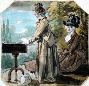 Lady Francis Scott and Lady Elliot, c.1770 by Paul Sandby