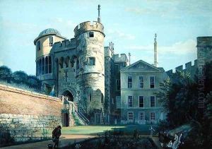 The Norman Gate and Deputy Governors House by Paul Sandby