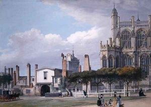 St Georges Chapel, Windsor, and the entrance to the Singing Mens Cloister, c.1768 by Paul Sandby