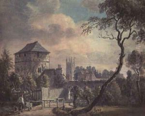 Magdalen Tower, Oxford by Paul Sandby