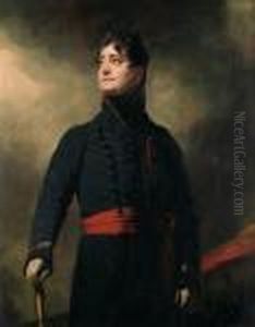 Portrait Of James, 4th Earl Of 
Fife (1776-1857),three-quarter-length, In Military Uniform, With A Red 
Sash, Wearingthe Badge Of The Order Of St. Ferdinand, A Landscape Beyond
