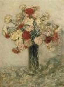 Raffaelli Oeillets Dans Un Vase by Jean-Francois Raffaelli