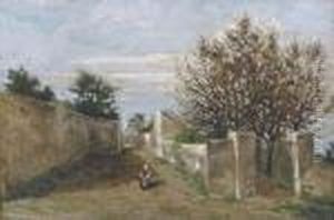 Dorfweg Zwischen Mauern by Jean-Francois Raffaelli