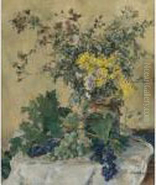 Nature Morte Aux Fleurs Et Aux Raisins - view 1