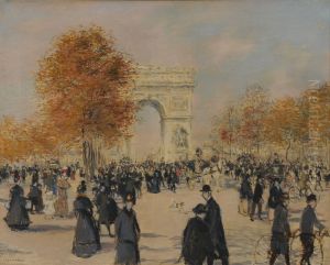 Les Champs-elysees by Jean-Francois Raffaelli