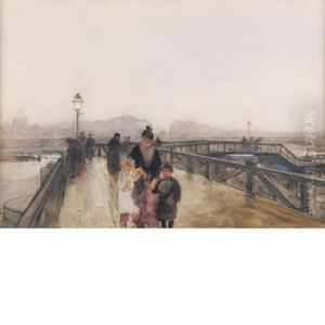 Pont-des-arts, Paris by Jean-Francois Raffaelli