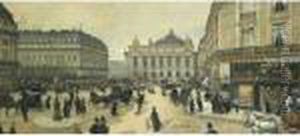 Place De L'opera, Paris by Jean-Francois Raffaelli