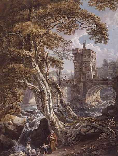 View of the Old Welsh Bridge, Shrewsbury, c.1770 - view 1