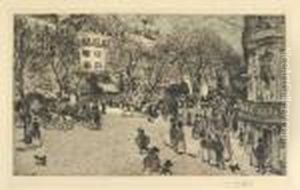 Le Boulevard Des Italiens. by Jean-Francois Raffaelli