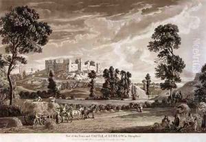 Part of the Town and Castle of Ludlow in Shropshire, engraved by the artist, published by P. Sandby, 1779 by Paul Sandby