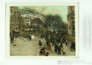 Le Boulevard Des Italiens 1911. 444 X 565 by Jean-Francois Raffaelli