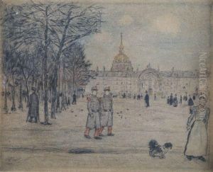 Les Invalides, Le Quai De La Tournelle Andla Place De La Madeleine by Jean-Francois Raffaelli