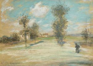 Paysage Avec Un Paysan Sur Un 
Chemin [ ; A Landscape With A Peasant On A Path ; Pencil And Pastel On 
Paper] by Jean-Francois Raffaelli
