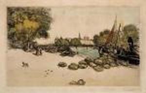 La Seine A Paris (pont Saint-nicolas) by Jean-Francois Raffaelli