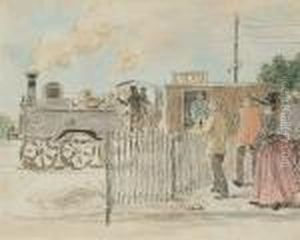 A La Gare by Jean-Francois Raffaelli