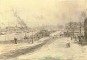 Au Bord De La Seine, Environs De Paris by Jean-Francois Raffaelli
