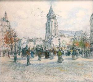 Saint-germain-des-pres by Jean-Francois Raffaelli