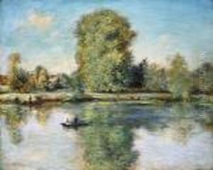 Promenade Pres De La Berge by Jean-Francois Raffaelli
