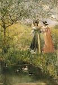 A Springtime Stroll by Jean-Francois Raffaelli