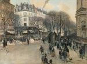 Le Boulevard Des Italiens by Jean-Francois Raffaelli