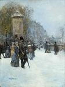 A Paris, La Promenade by Jean-Francois Raffaelli