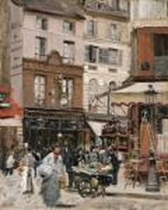 Rue De Montmartre by Jean-Francois Raffaelli