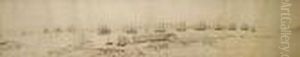  Vue Panoramique Du Port De Sevastopol Et De La Flotte De La Mernoir  by Auguste Raffet