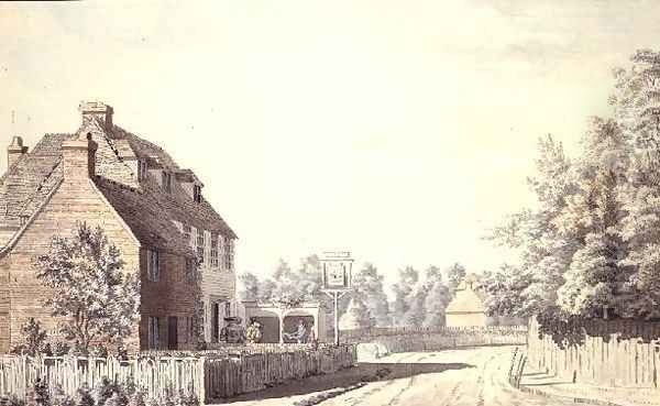 Figures Outside a Village Pub - view 1