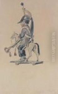 Enfant Deguise En Militaire Sur Un Cheval En Bois