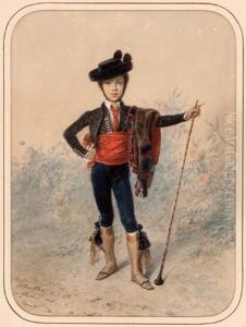 Ein Junger Tambourmajor In Franzosischer Tracht by Auguste Raffet